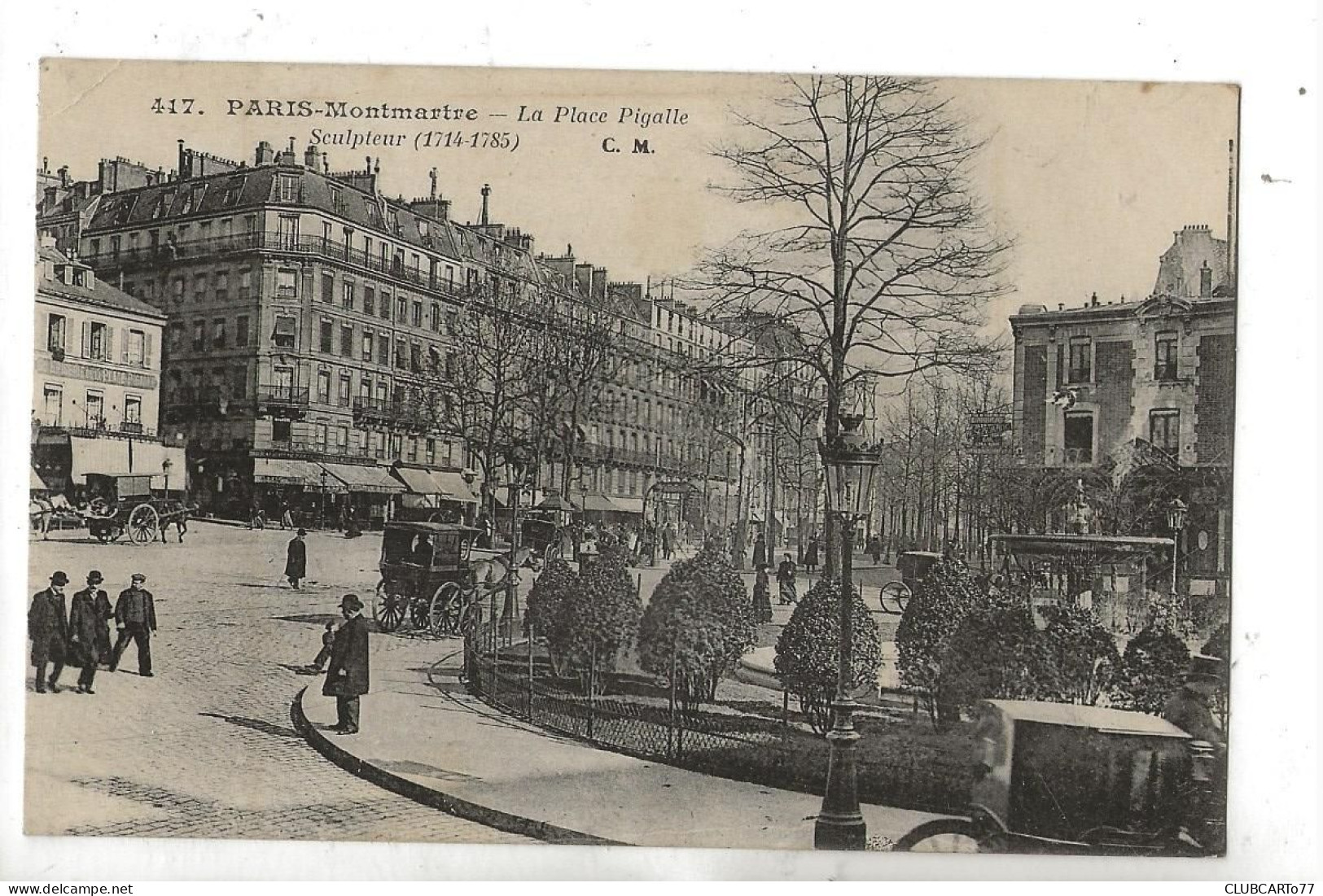 Paris 9ème Arr (75) : Place Pigalle Prise D'un Fiacre En 1909 (animé) PF. - Arrondissement: 09