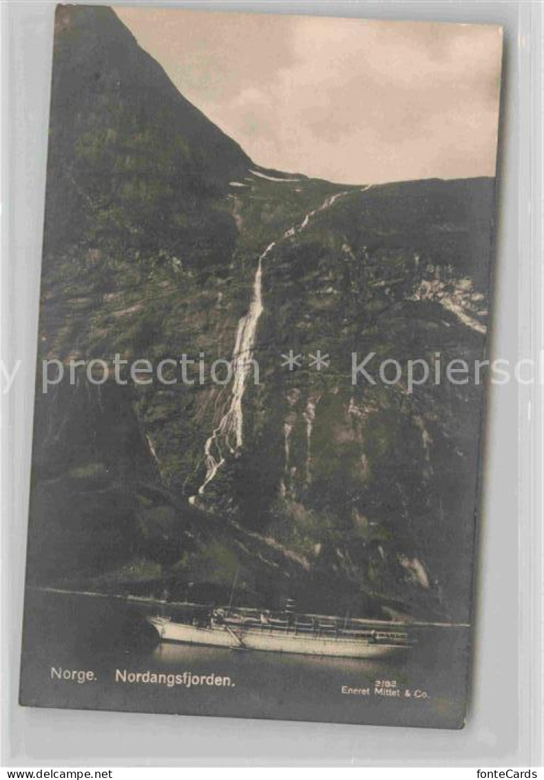 42726961 Nordangsfjorden Dampfer Wasserfall Norwegen - Noruega