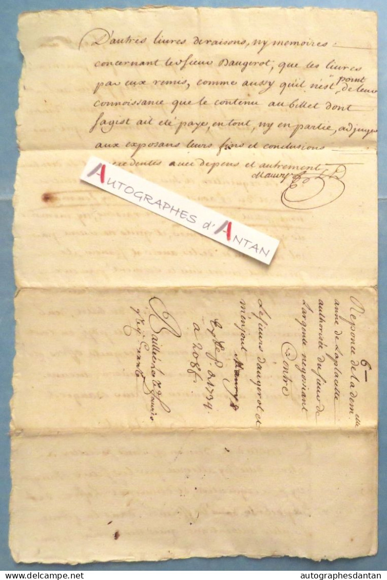 ● Généralité De Pau 1734 Anne De Laplacette - Menjoulet - Lasseube - Daugerot - Acte Manuscrit Cachet Basses Pyrénées - Seals Of Generality