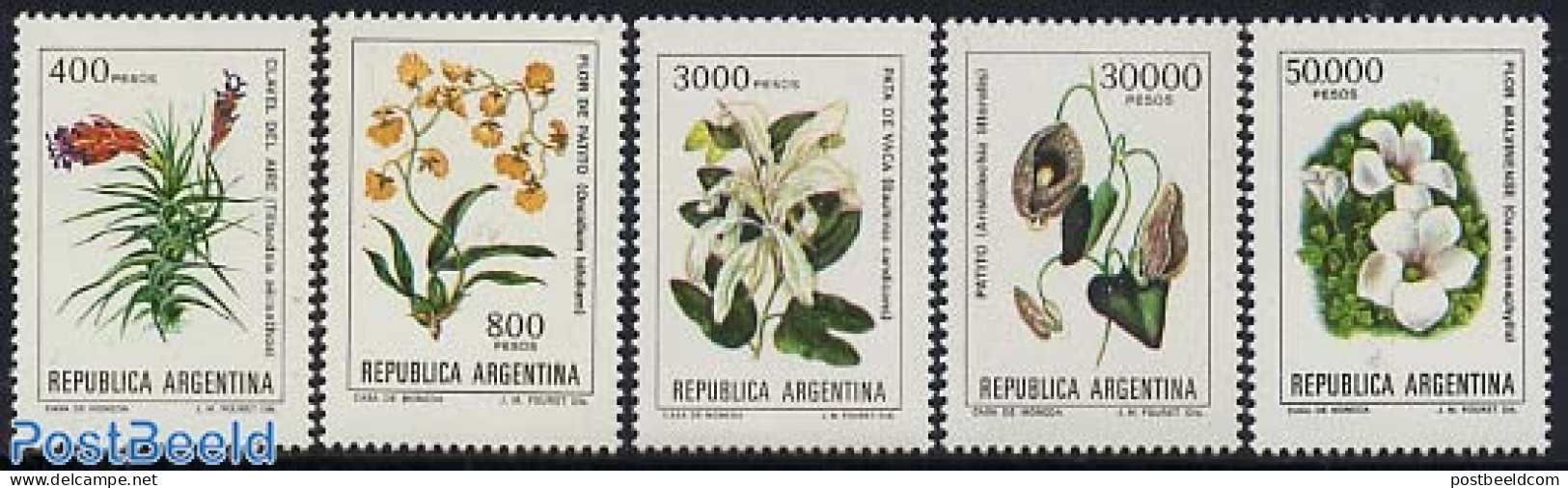 Argentina 1982 Flowers 5v, Mint NH, Nature - Flowers & Plants - Nuovi