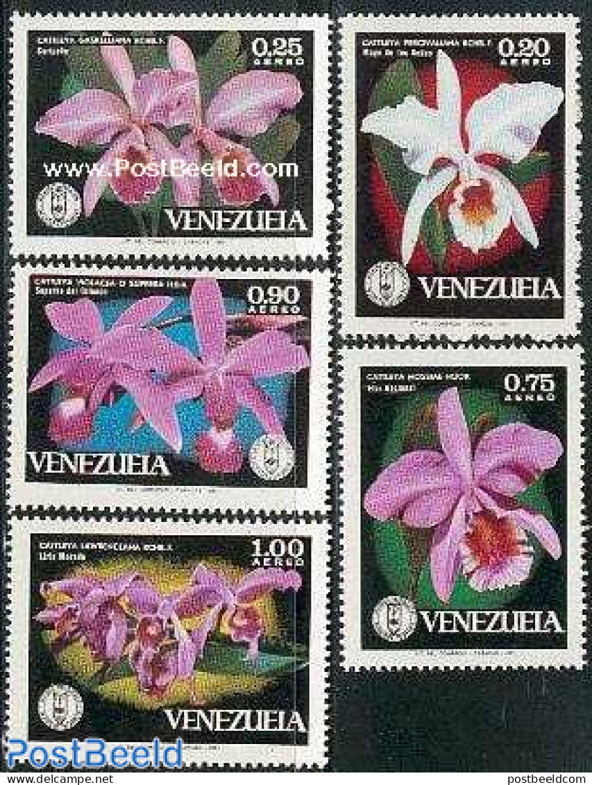 Venezuela 1971 Orchids 5v, Mint NH, Nature - Flowers & Plants - Orchids - Venezuela