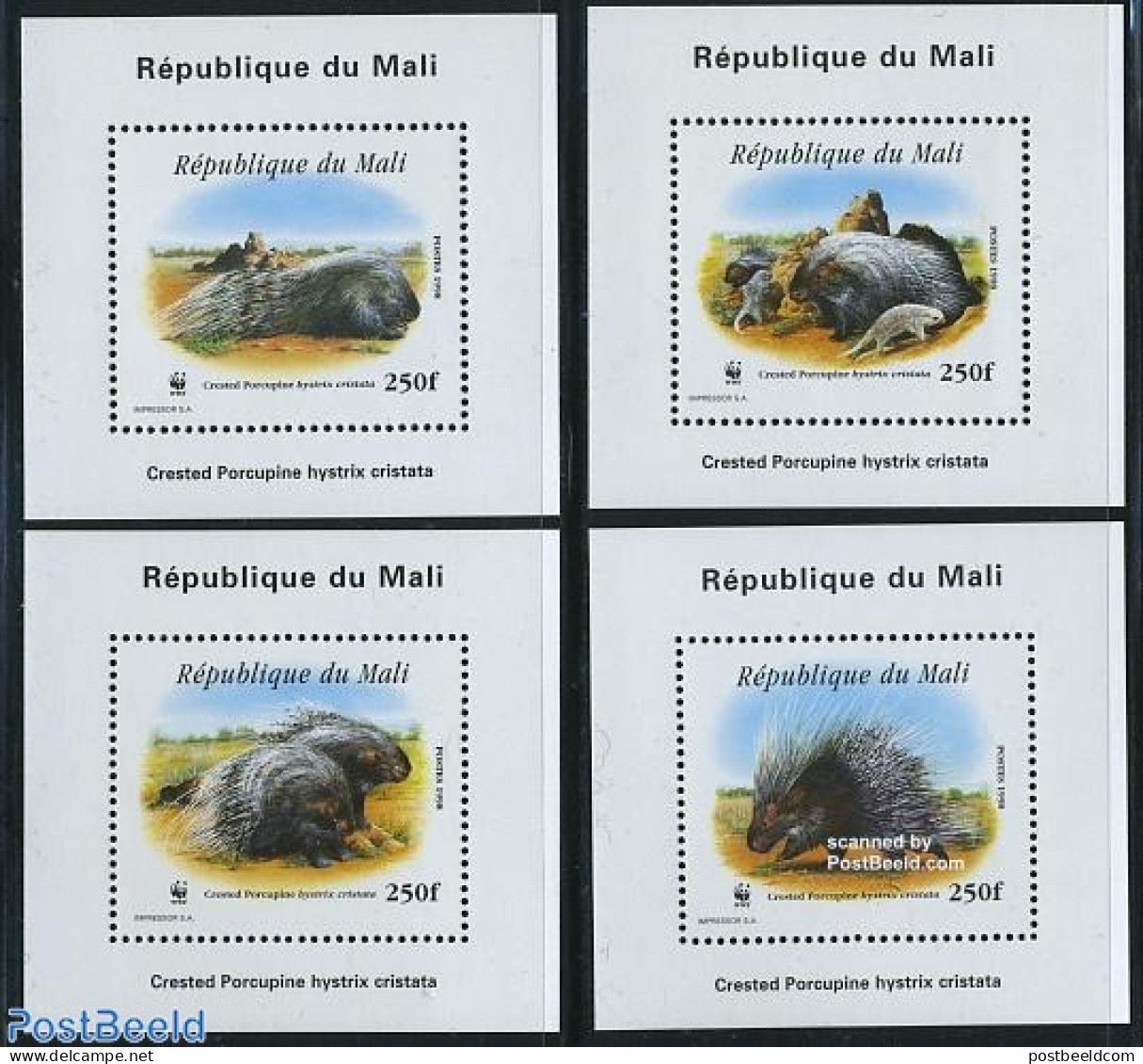 Mali 1998 WWF, Animals 4 S/s, Mint NH, Nature - Animals (others & Mixed) - World Wildlife Fund (WWF) - Malí (1959-...)