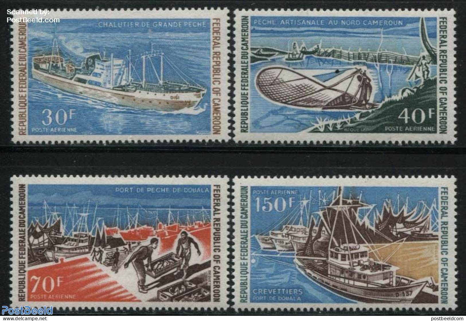 Cameroon 1971 Fishing 4v, Mint NH, Nature - Transport - Fishing - Ships And Boats - Fishes