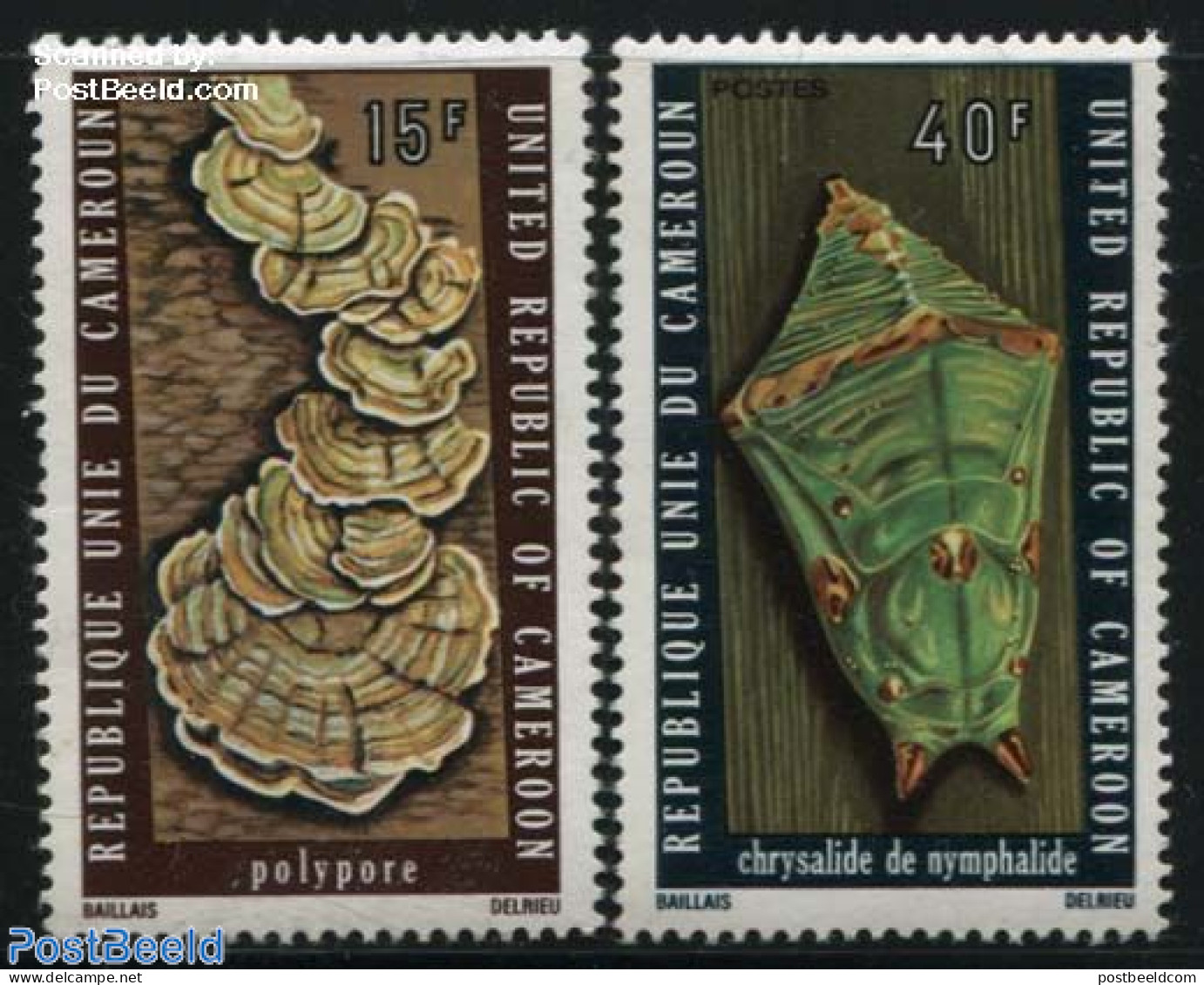 Cameroon 1975 Biology 2v, Mint NH, Nature - Insects - Mushrooms - Pilze