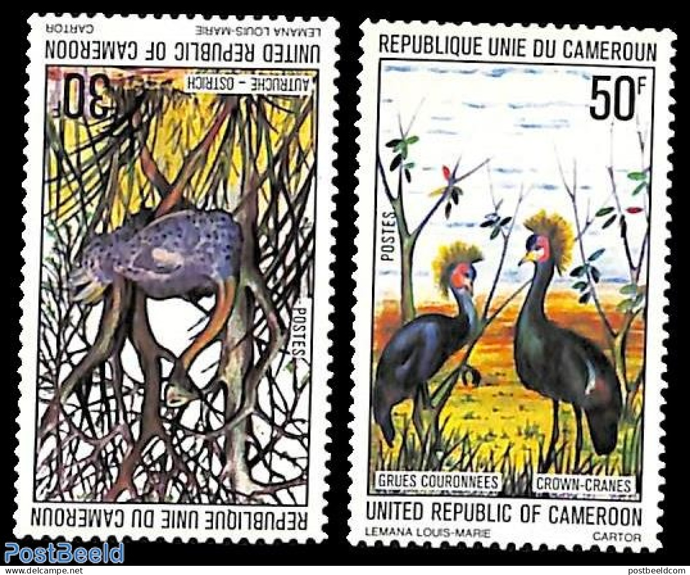 Cameroon 1977 Birds 2v, Mint NH, Nature - Birds - Kamerun (1960-...)