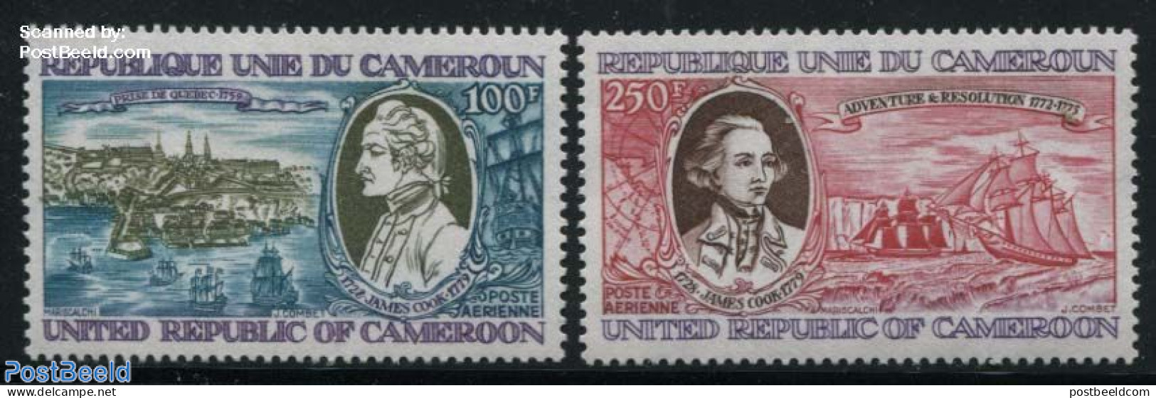 Cameroon 1978 James Cook 2v, Mint NH, History - Transport - Explorers - Ships And Boats - Explorateurs