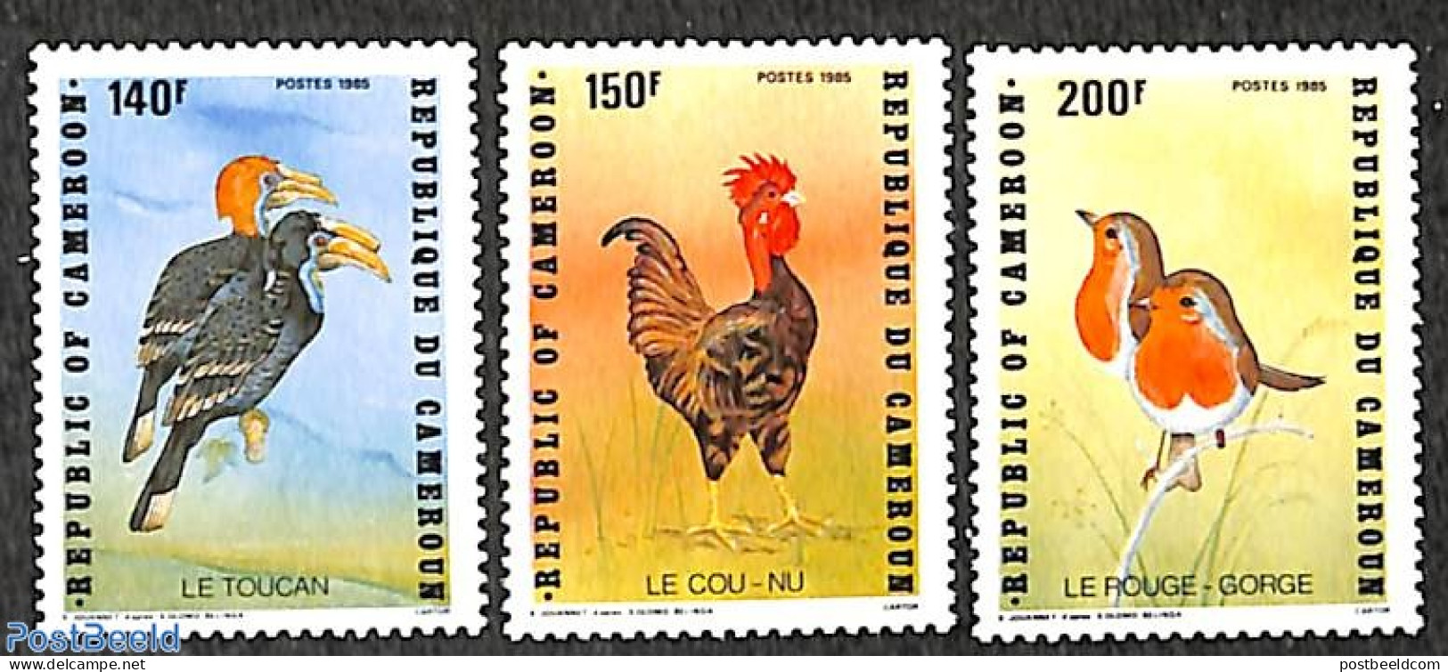 Cameroon 1985 Birds 3v, Mint NH, Nature - Birds - Poultry - Cameroon (1960-...)