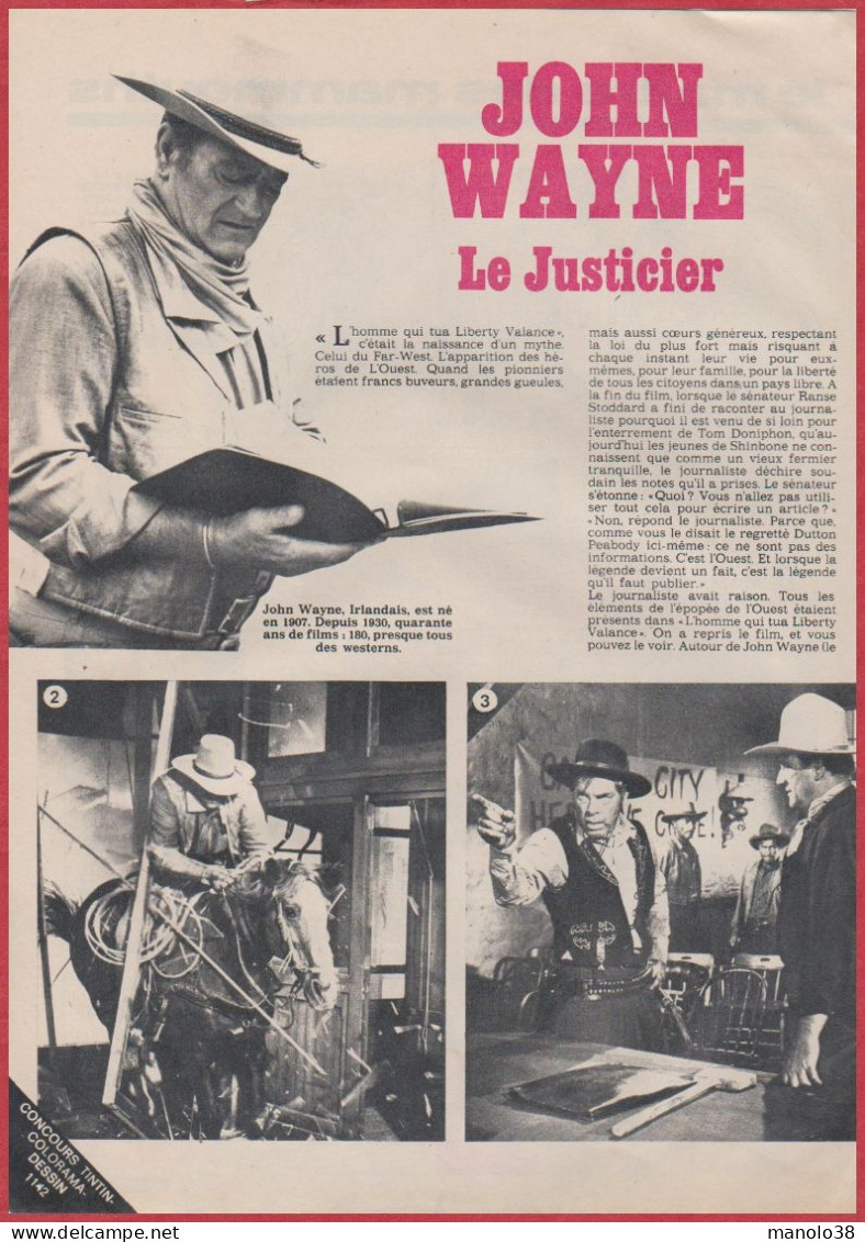 John Wayne Le Justicier. Cinéma. Western. Film. Reportage. 1970. - Historical Documents