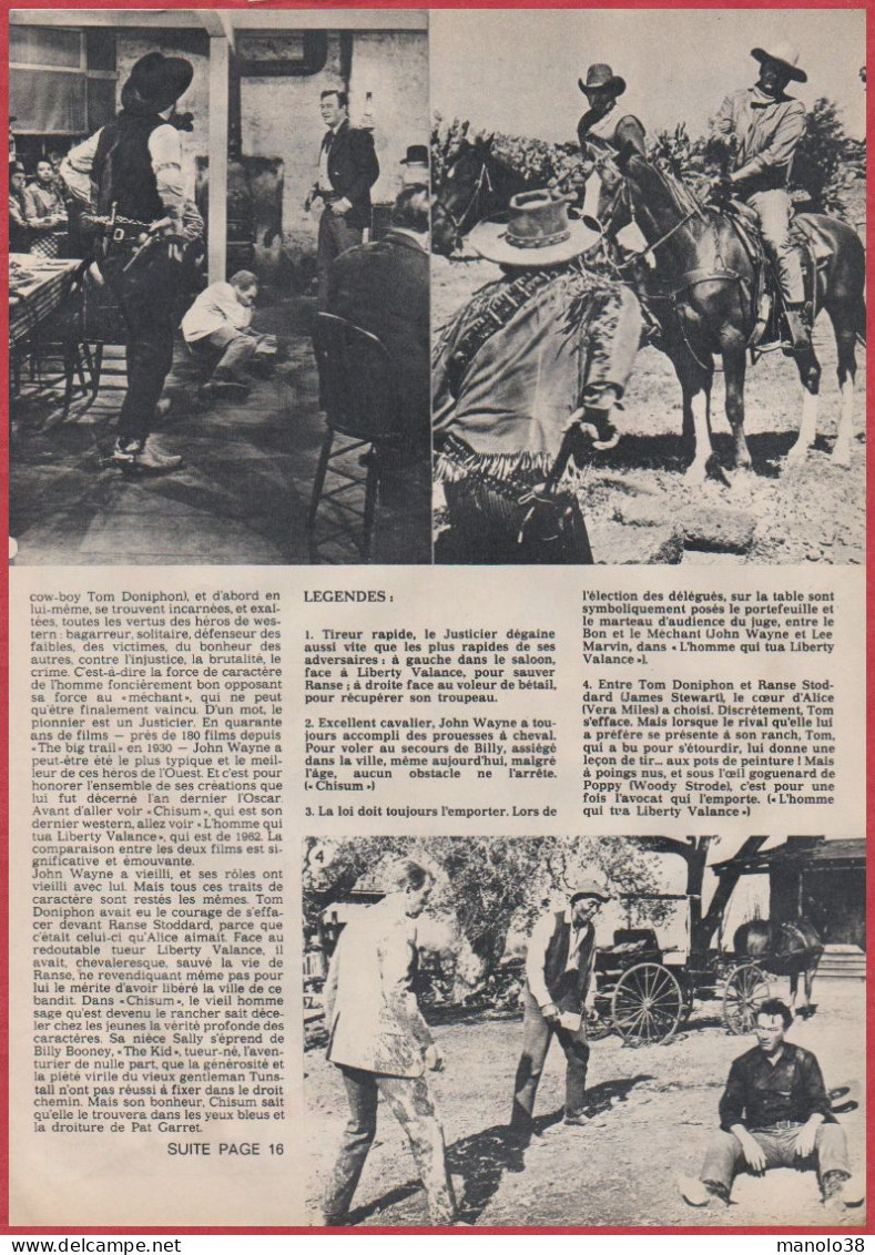 John Wayne Le Justicier. Cinéma. Western. Film. Reportage. 1970. - Historische Dokumente