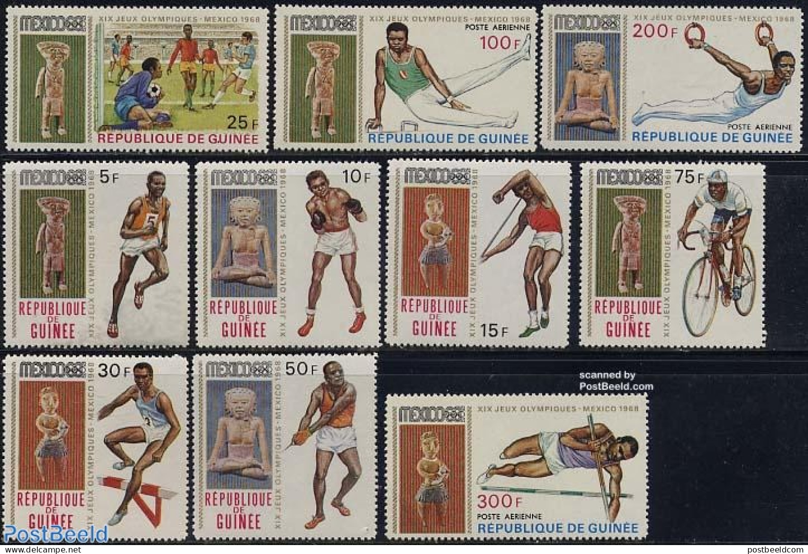 Guinea, Republic 1969 Olympic Games 10v, Mint NH, Sport - Athletics - Boxing - Cycling - Olympic Games - Atletismo