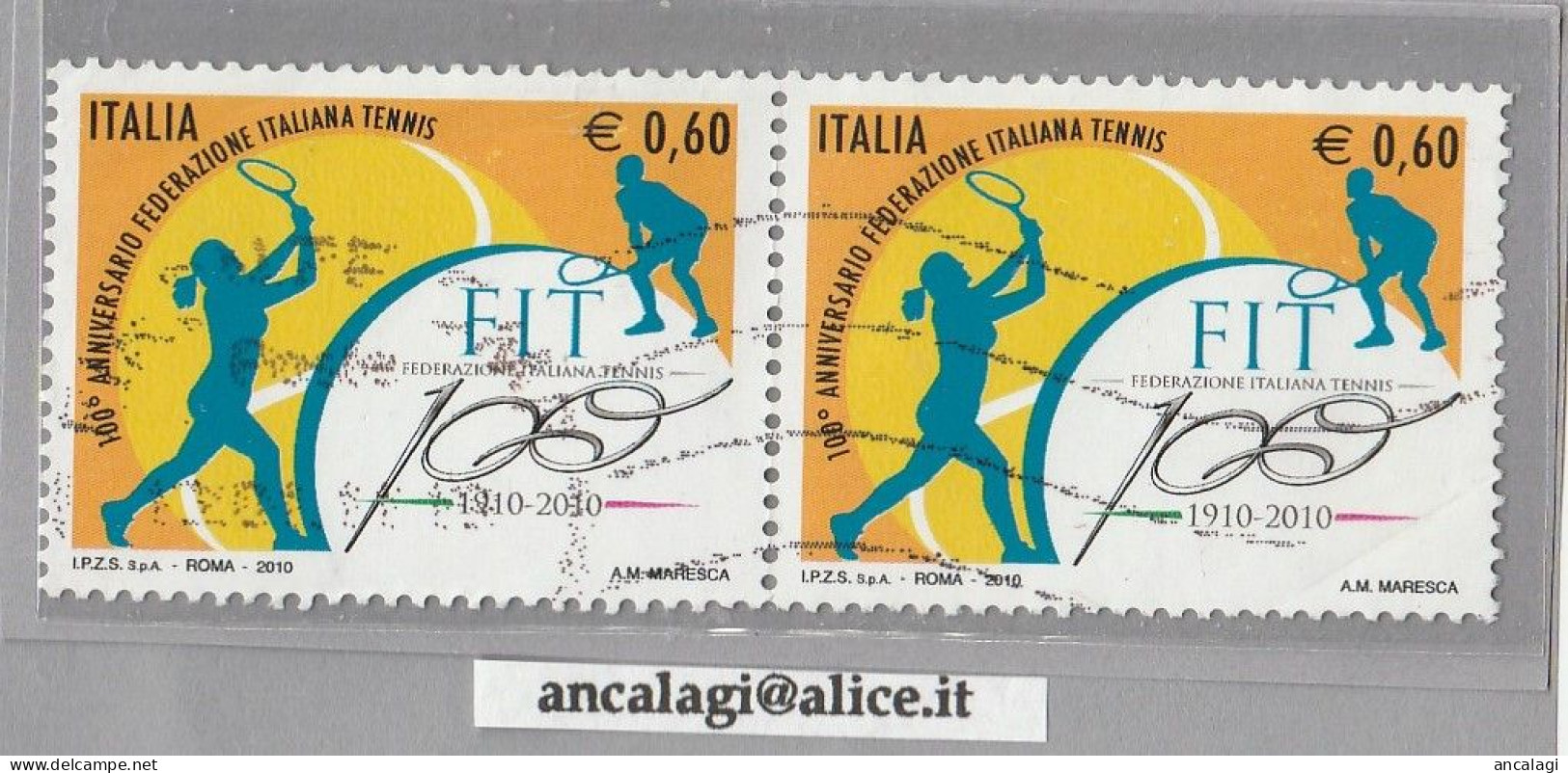 USATI ITALIA 2010 - Ref.1174 "FEDERAZIONE NAZIONALE TENNIS" 1 Val. In Coppia - - 2001-10: Usati