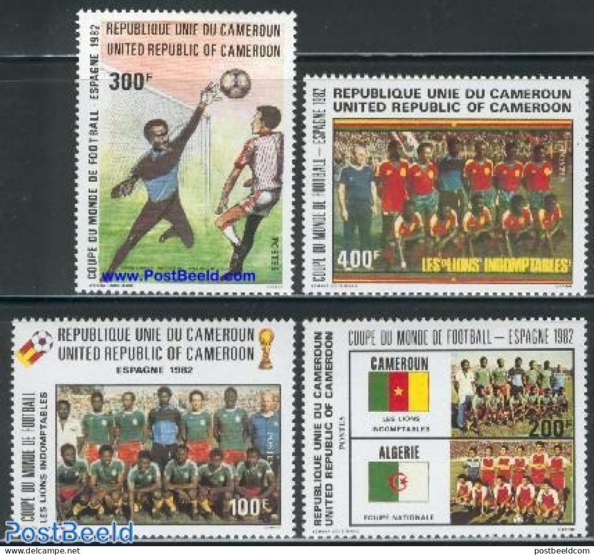 Cameroon 1982 Football Games Spain 4v, Mint NH, Sport - Football - Kameroen (1960-...)