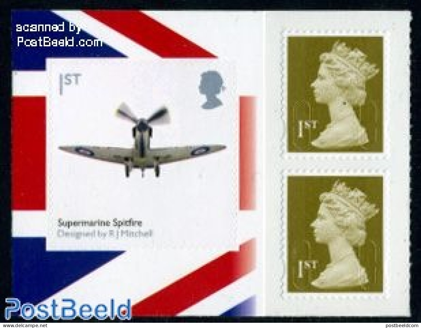 Great Britain 2009 Classic Design Spitfire Booklet Pane, Mint NH, Transport - Aircraft & Aviation - Ungebraucht