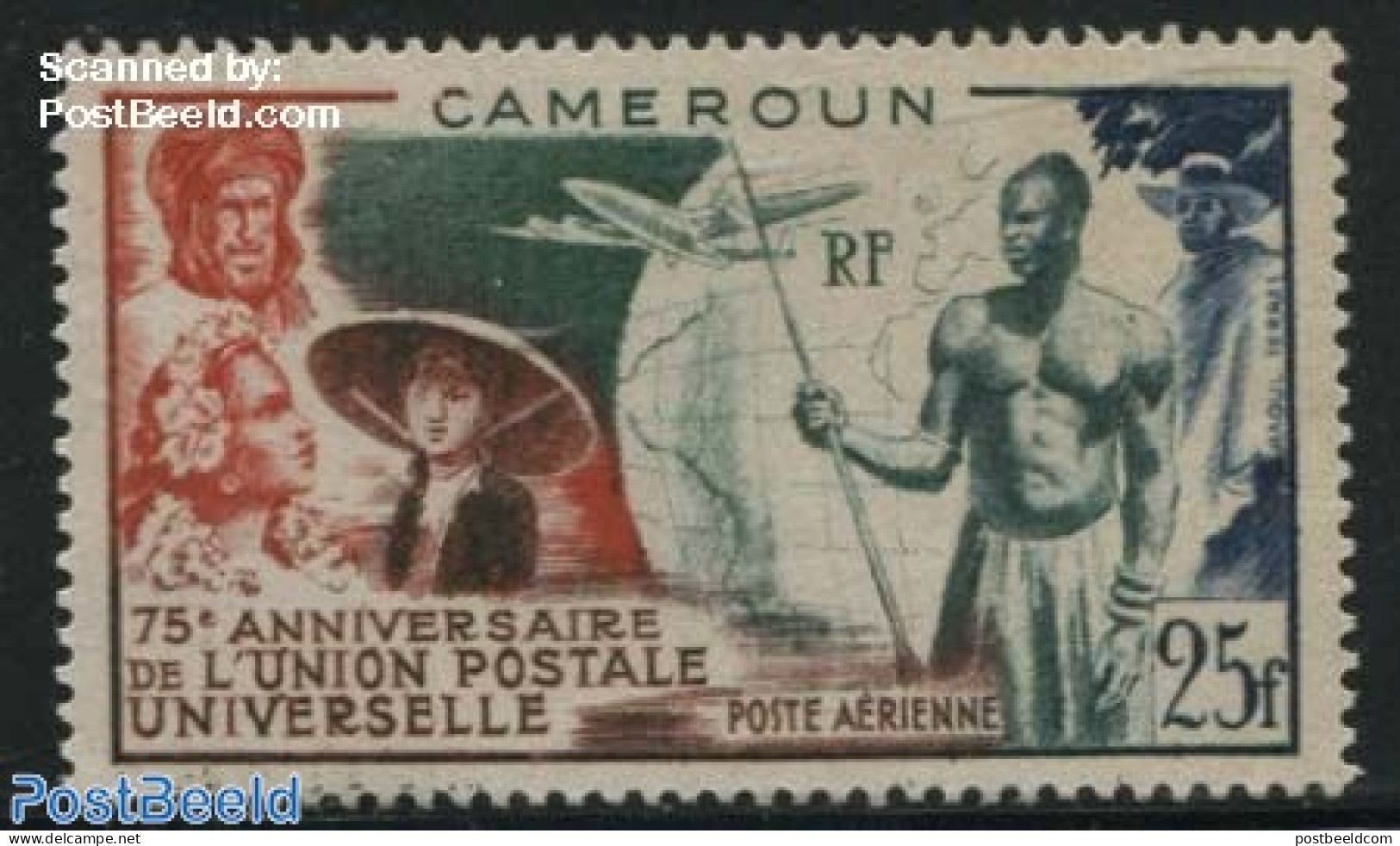 Cameroon 1949 75 Years U.P.U. 1v, Mint NH, Transport - Various - U.P.U. - Aircraft & Aviation - Costumes - U.P.U.