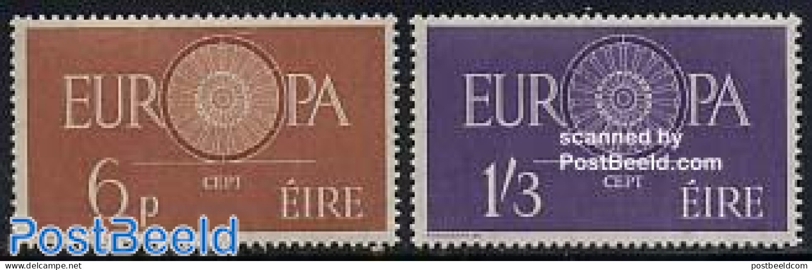 Ireland 1960 Europa 2v, Unused (hinged), History - Europa (cept) - Nuovi