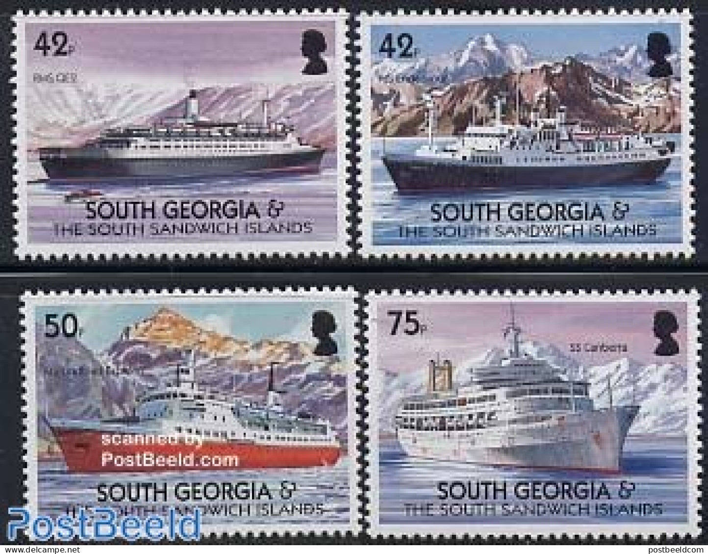 South Georgia / Falklands Dep. 2004 Merchant Ships 4v, Mint NH, Sport - Transport - Mountains & Mountain Climbing - Sh.. - Escalade