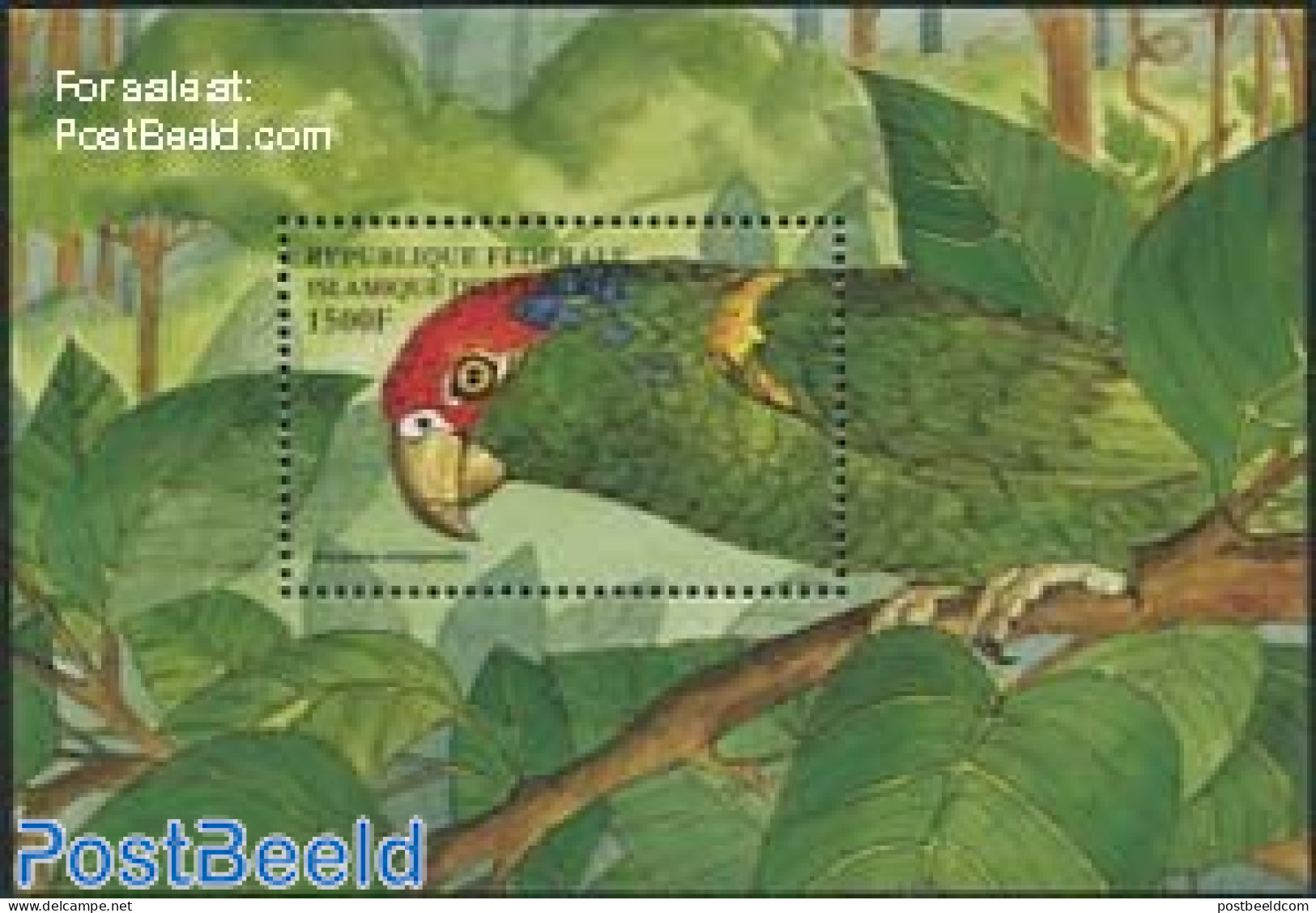 Comoros 1999 Amazona Viridigenalis S/s, Mint NH, Nature - Birds - Parrots - Isole Comore (1975-...)