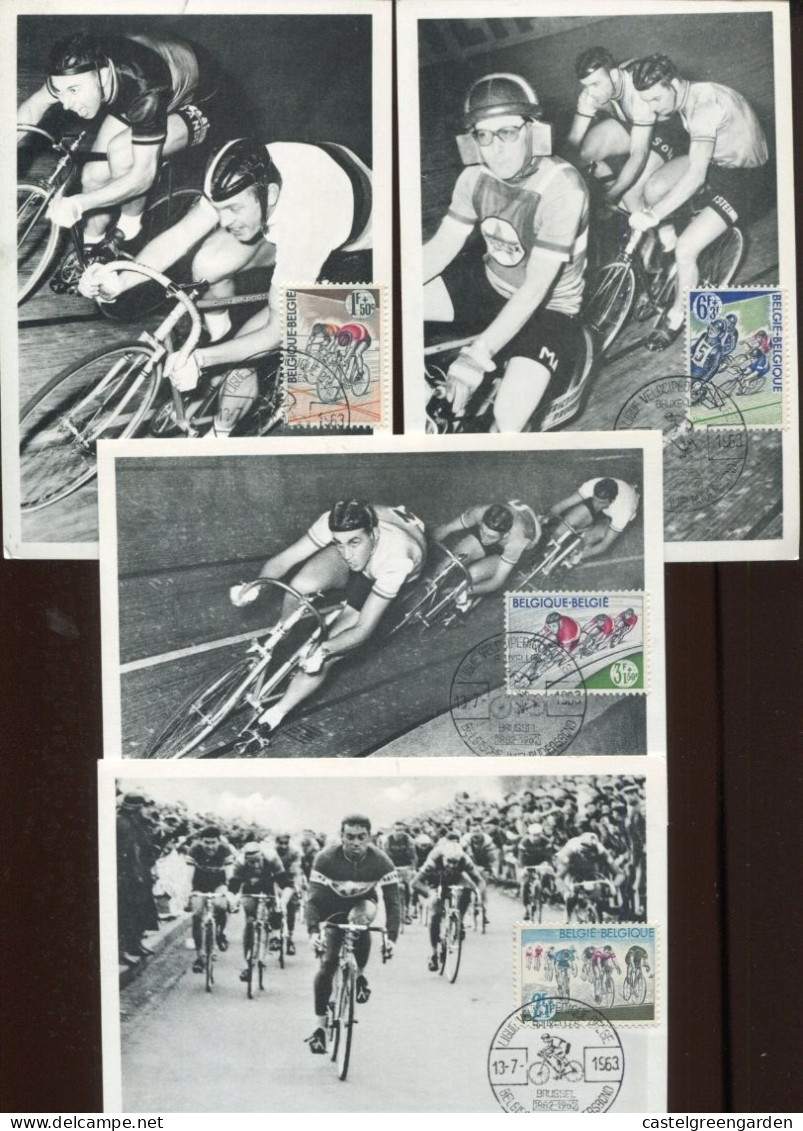 X0196 Belgien, 4 Maximum 1963 For The 80 Years Of The Belgian Cycling Association,cyclisme, - Ciclismo