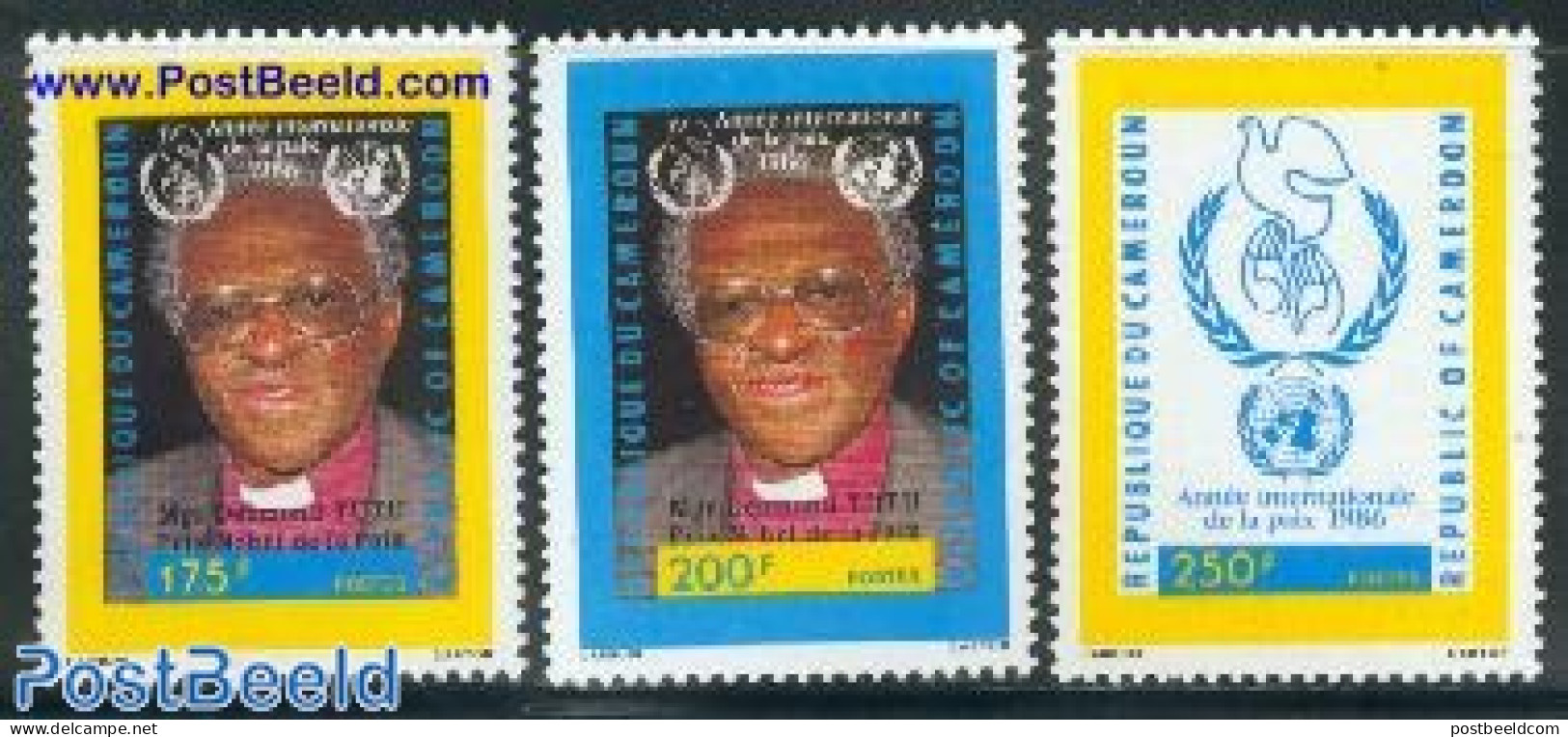 Cameroon 1986 International Year Of Peace 3v, Mint NH, History - Religion - Peace - Religion - Cameroon (1960-...)