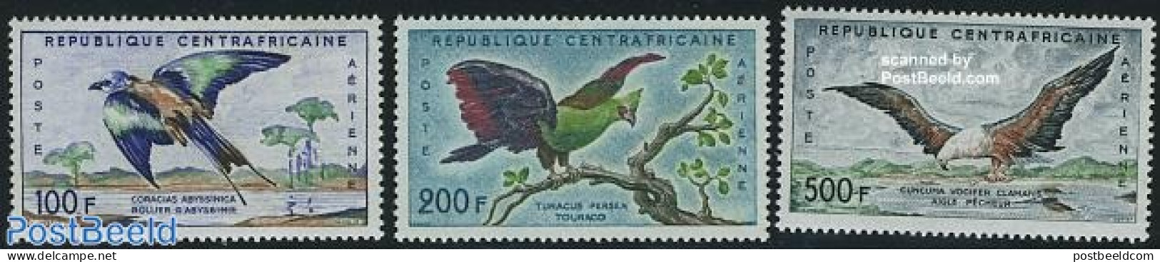 Central Africa 1960 Birds 3v, Mint NH, Nature - Birds - Centraal-Afrikaanse Republiek