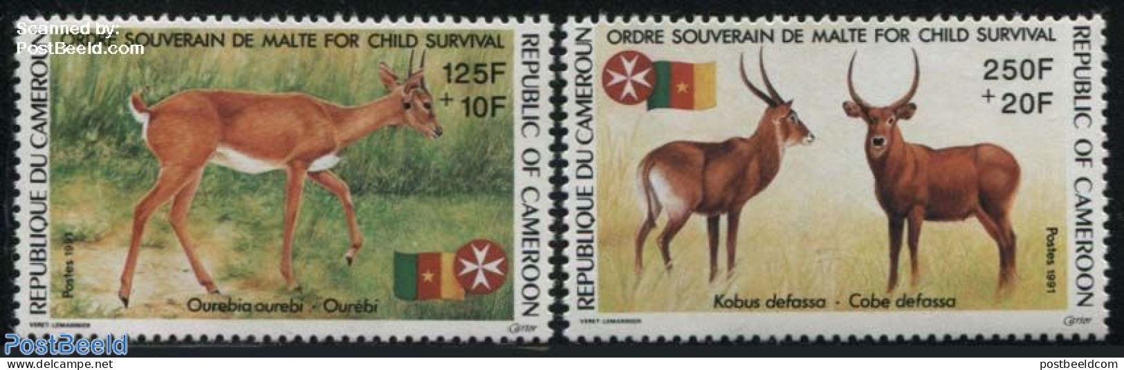 Cameroon 1991 Malteser Order, Animals 2v, Mint NH, Health - Nature - St John - Animals (others & Mixed) - Cristianismo