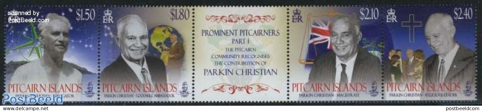 Pitcairn Islands 2011 Parkin Christian 4v+tab [::T::], Mint NH, History - Science - Various - Politicians - Astronomy .. - Astrologia