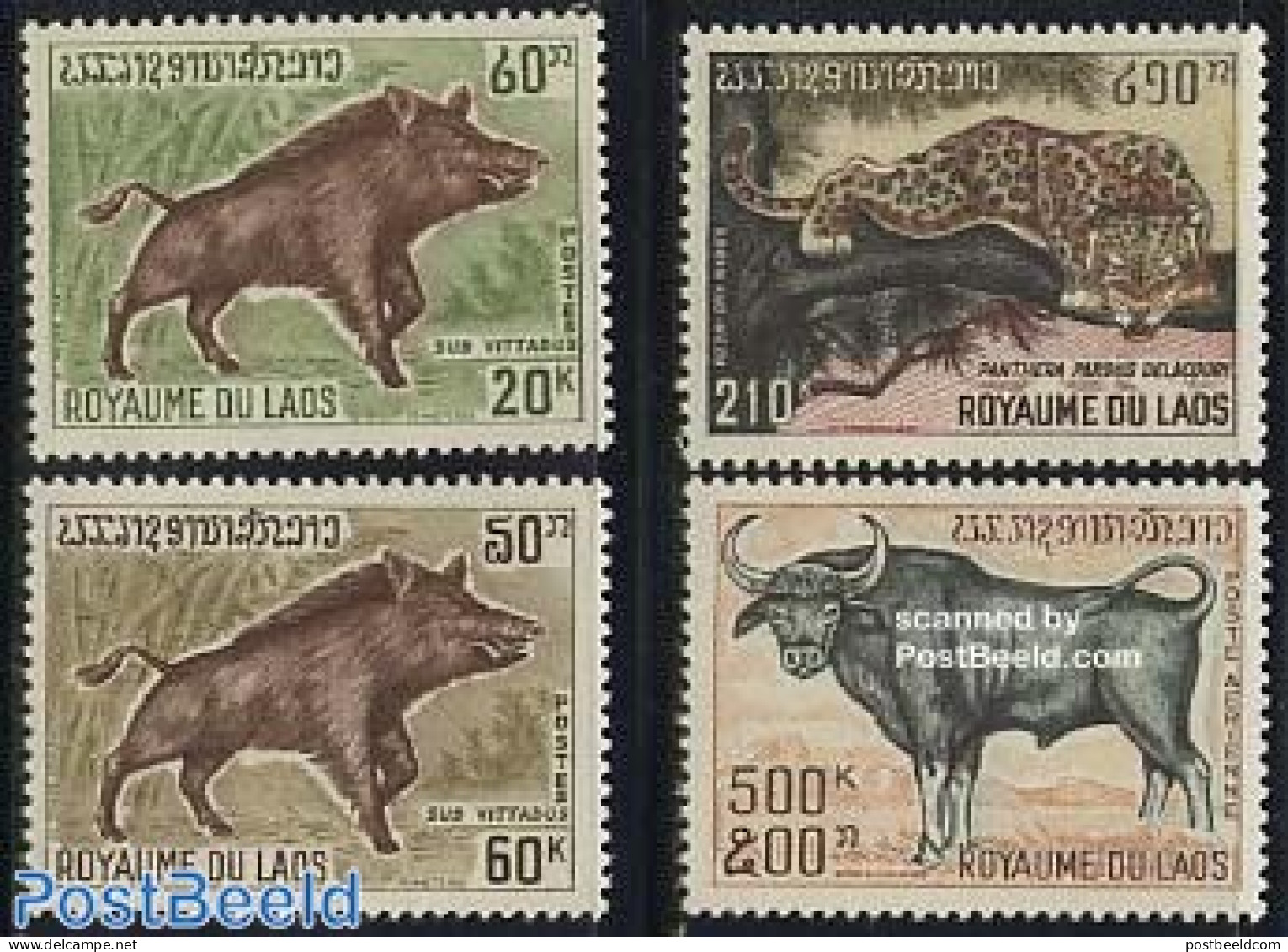 Laos 1970 Animals 4v, Mint NH, Nature - Animals (others & Mixed) - Cat Family - Laos