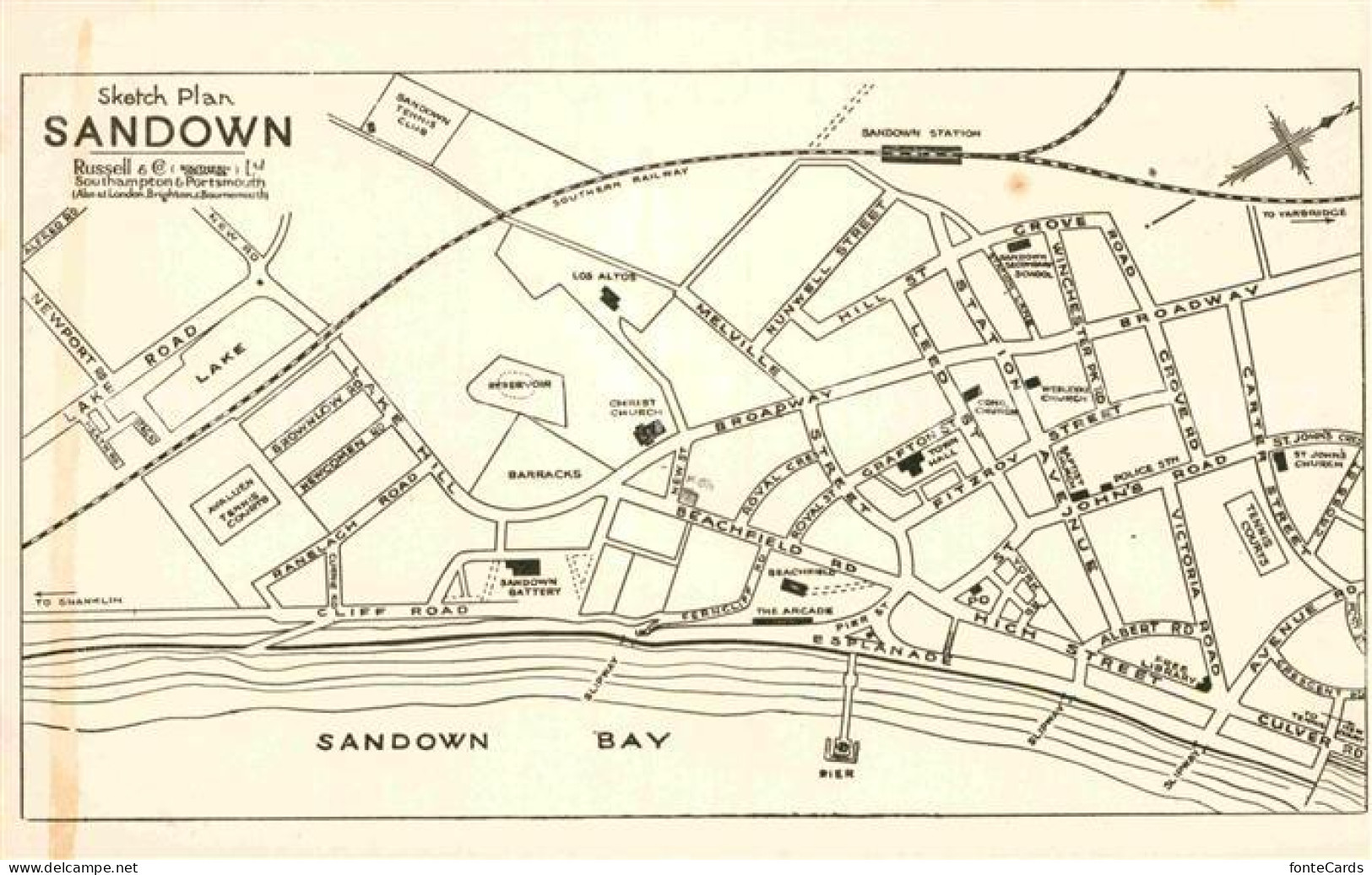 42716213 Sandown Isle Of Wight Sketch Plan Isle Of Wight - Andere & Zonder Classificatie