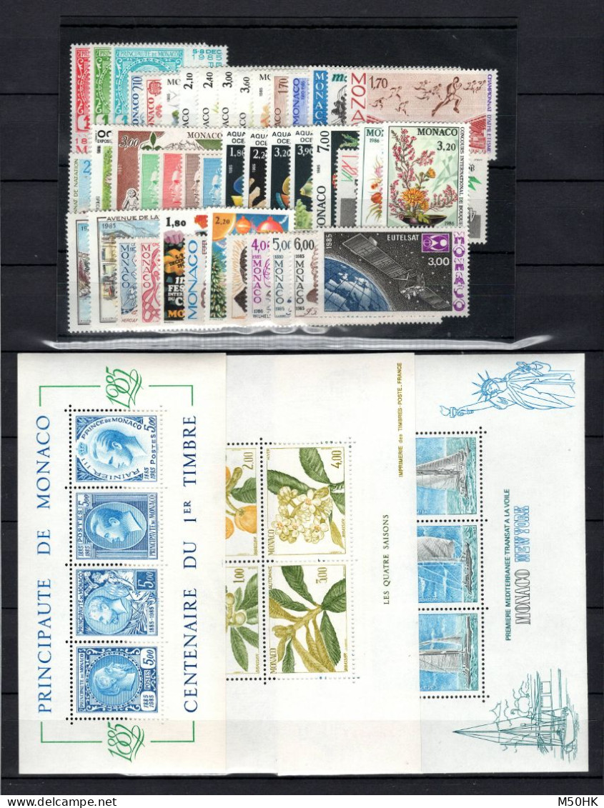 Monaco - Année Complète 1985 N** MNH Luxe - YV 1456 à 1509 , 54 Timbres , Cote 119 Euros - Volledige Jaargang