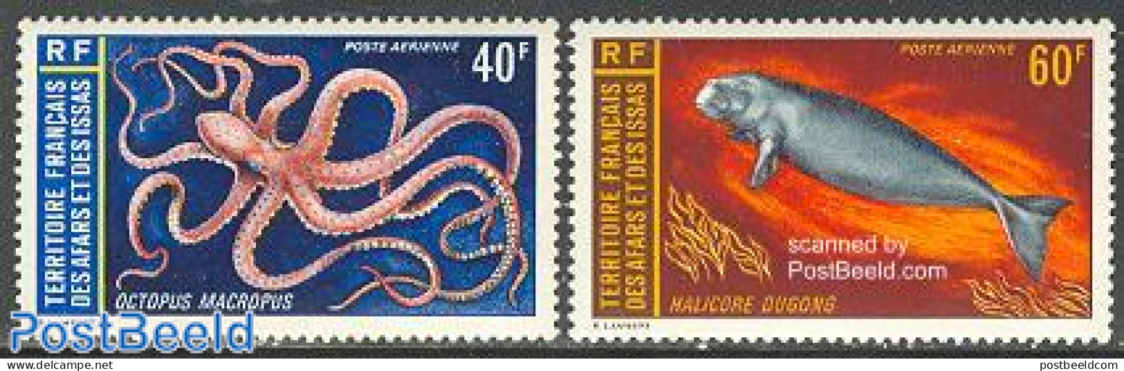 Afars And Issas 1973 Marine Life 2v, Mint NH, Nature - Fish - Sea Mammals - Nuevos