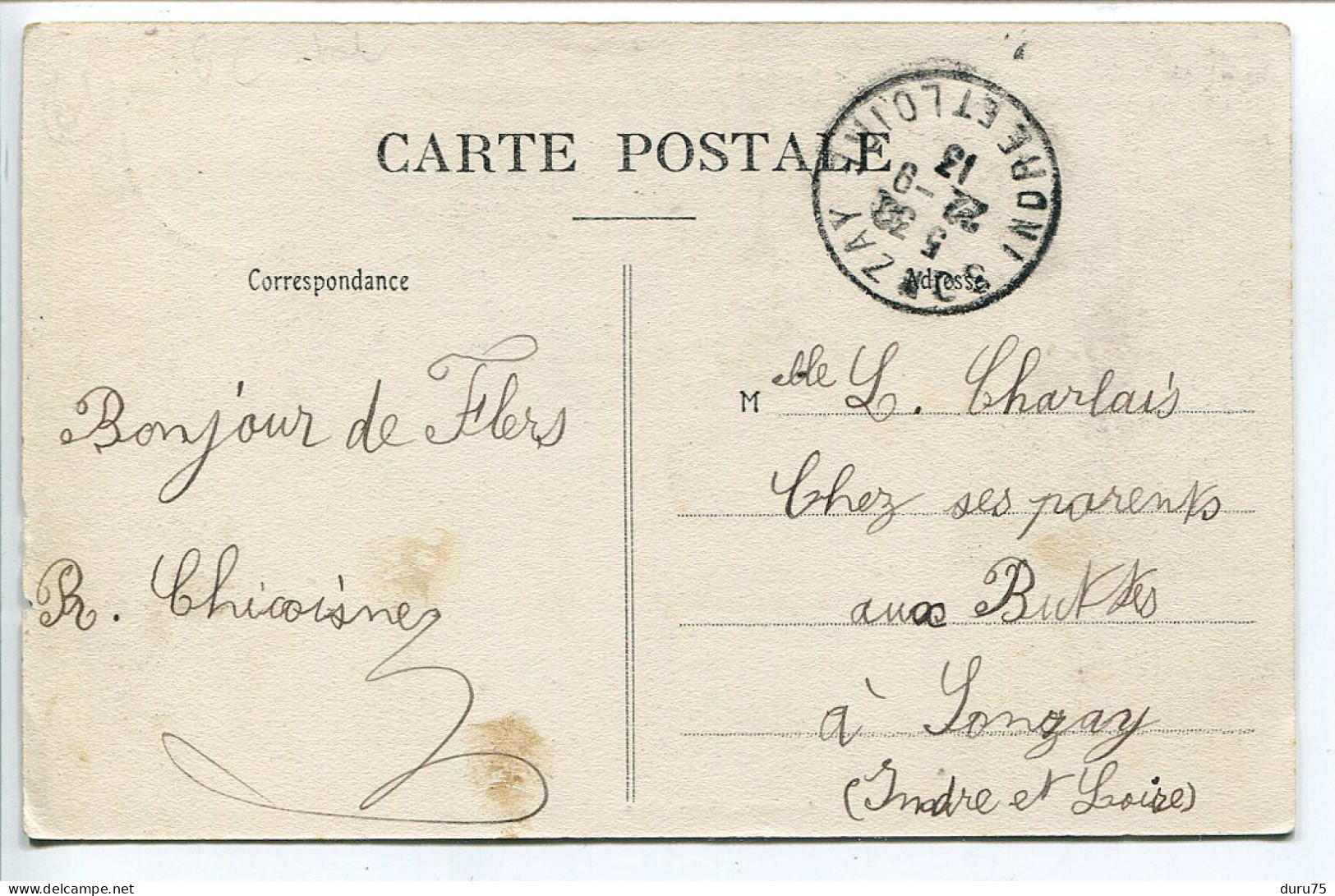 CPA Voyagé 1913 * FLERS Place De L'Eglise Saint Germain Sortie De Messe ( Très Animée ) Levasseur Editeur - Flers