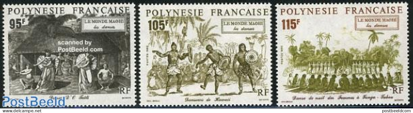 French Polynesia 1992 Folklore 3v, Mint NH, Performance Art - Various - Dance & Ballet - Folklore - Nuevos