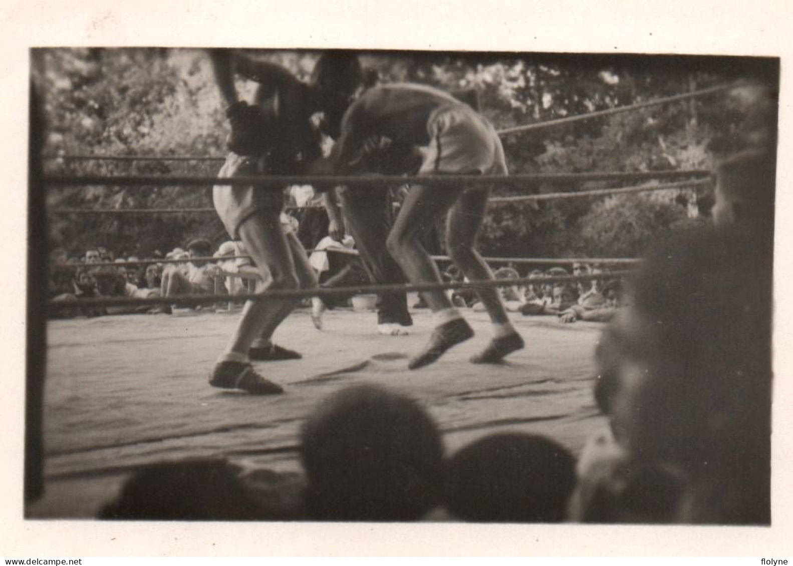 Boxe - 3 Photos Anciennes - Combat De Boxe Sur Un Ring - Boxeurs - Format 6,5x9 Cm - Boxsport