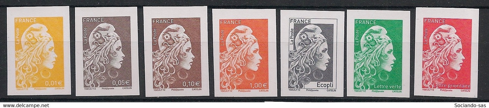 FRANCE - 2018 - N°YT. 5248B à 5254B - Marianne D'YZ - Non Dentelés / Imperf. - Neuf Luxe ** / MNH / Postfrisch - Nuovi