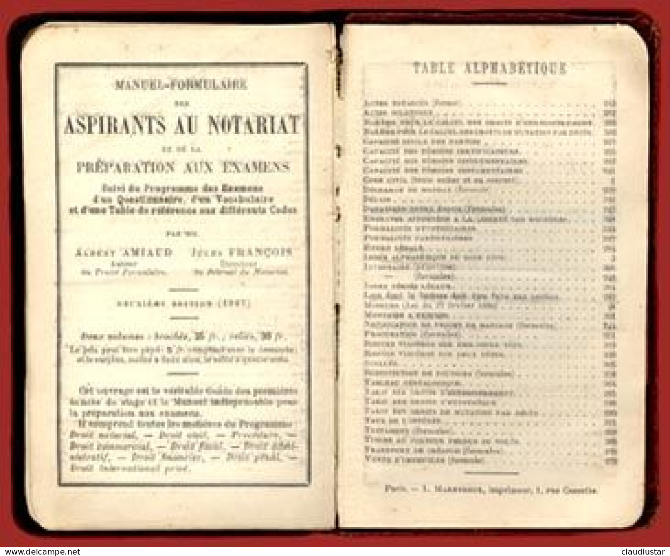 ** AGENDA  Des  NOTAIRES  1909 -  CODE  CIVIL ** - Agenda Vírgenes