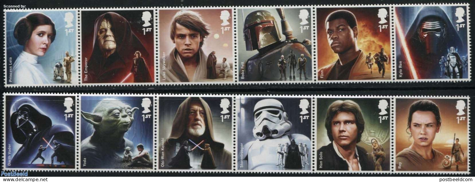 Great Britain 2015 Star Wars 12v (2x[:::::]), Mint NH, Performance Art - Various - Film - Movie Stars - Weapons - Art .. - Unused Stamps