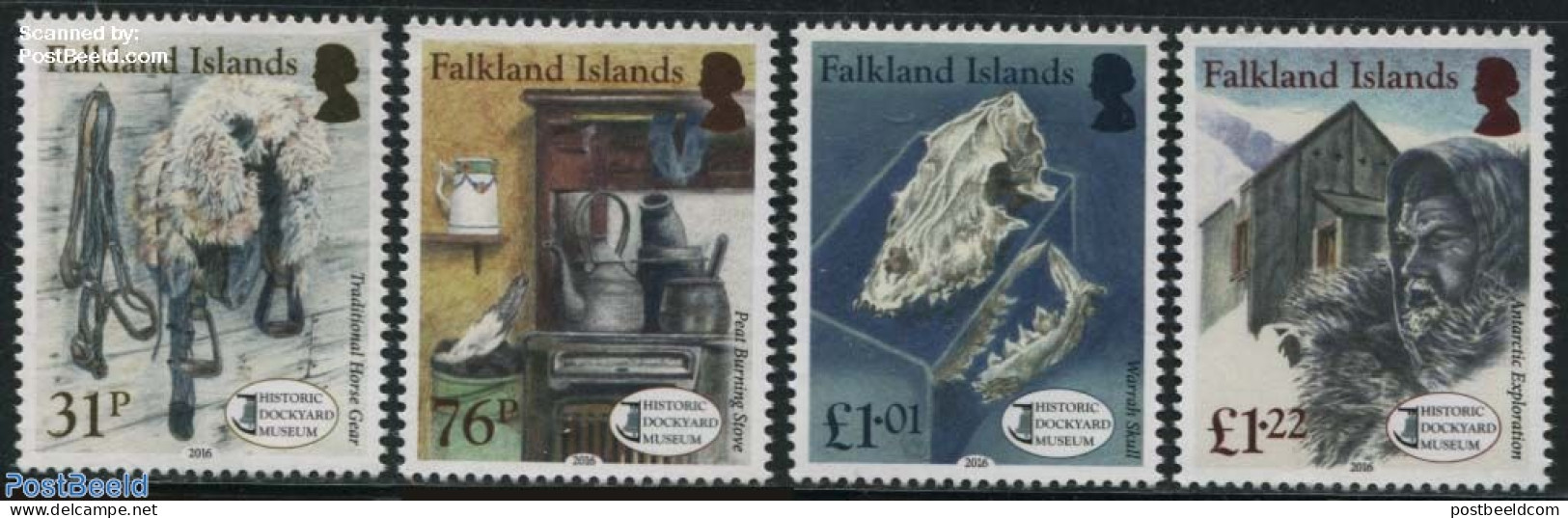 Falkland Islands 2016 Historic Dockyard Museum 4v, Mint NH, History - Science - Archaeology - The Arctic & Antarctica .. - Archeologia
