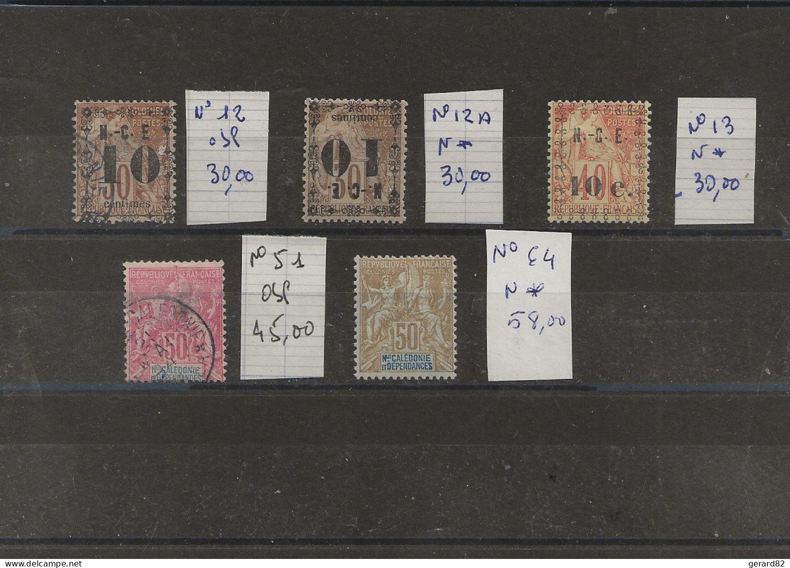 N CALEDONIE  LOT DE TIMBRES ANCIENS   N* /  ONLIT  BONNE COTEA MOINS DE 10% - Geschnittene, Druckproben Und Abarten