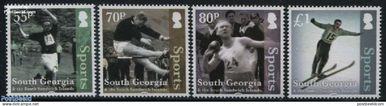 South Georgia / Falklands Dep. 2016 Sports 4v, Mint NH, Sport - Athletics - Skiing - Sport (other And Mixed) - Atletiek
