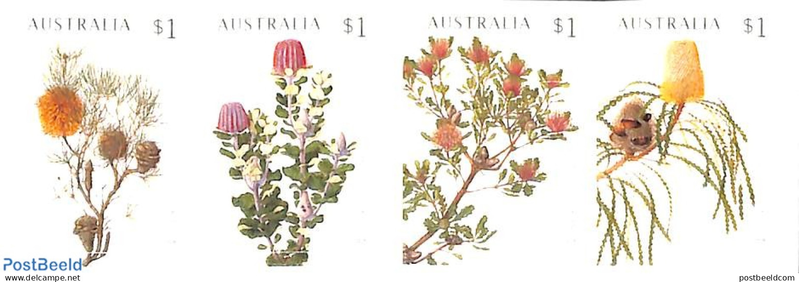 Australia 2018 Banksia Speciosa 4v S-a (from Booklet), Mint NH, Nature - Flowers & Plants - Neufs