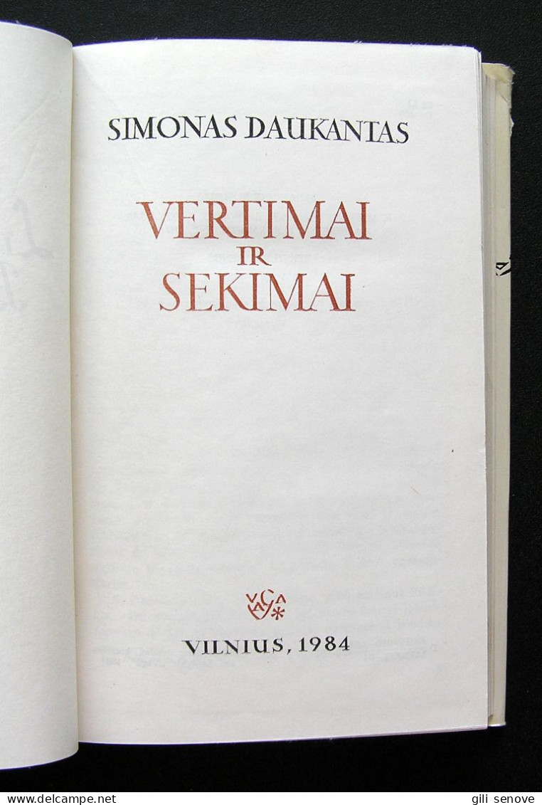 Lithuanian Book / Vertimai Ir Sekimai By Daukantas 1984 - Culture