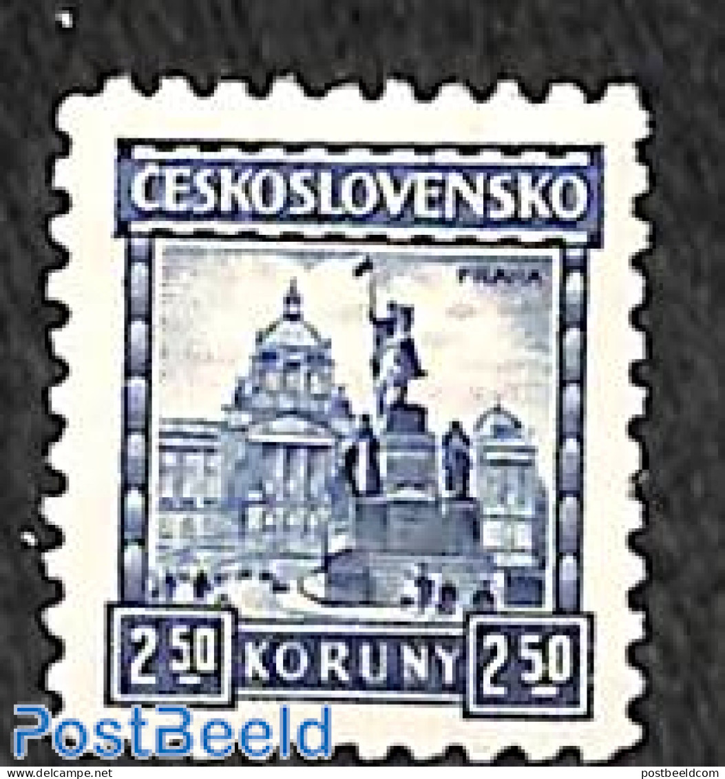 Czechoslovkia 1929 2.50Kc, Stamp Out Of Set, Unused (hinged) - Autres & Non Classés