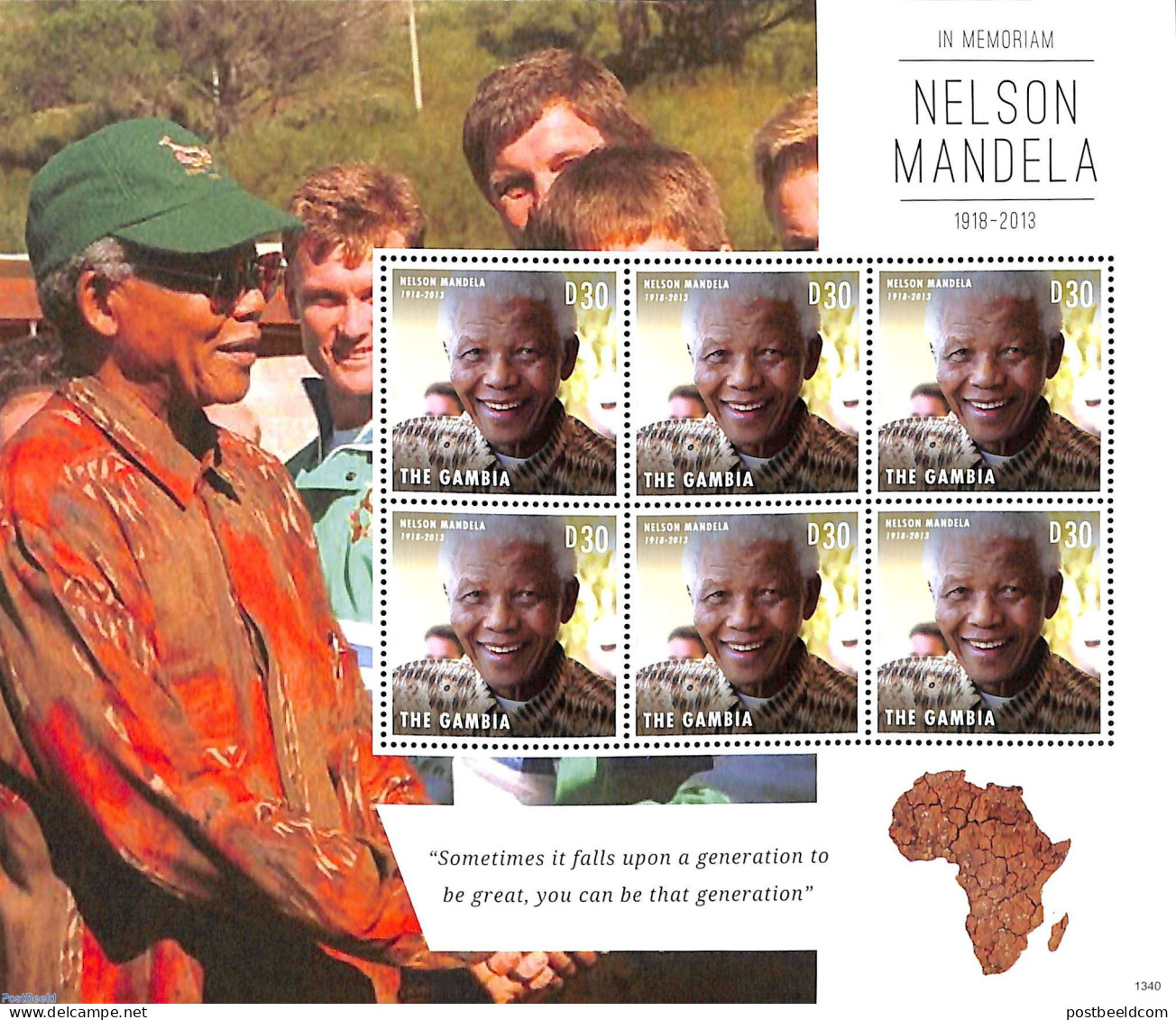 Gambia 2013 Nelson Mandela M/s, Mint NH - Gambie (...-1964)