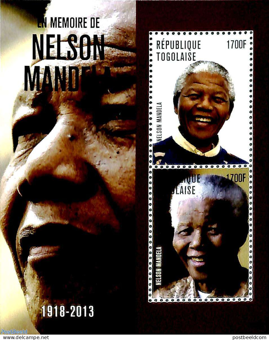 Togo 2014 Nelson Mandela 2v M/s, Mint NH, History - Nobel Prize Winners - Politicians - Nelson Mandela - Nobel Prize Laureates