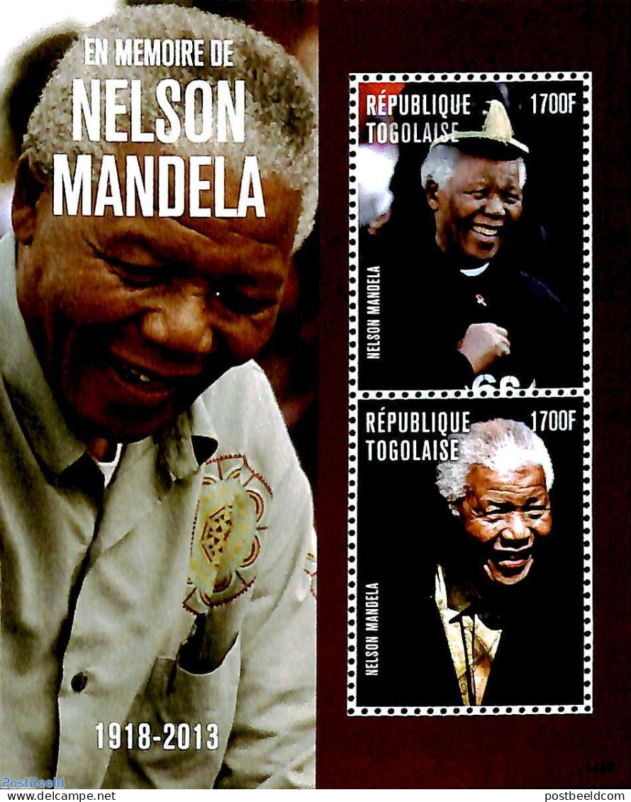 Togo 2014 Nelson Mandela 2v M/s, Mint NH, History - Nobel Prize Winners - Politicians - Nelson Mandela - Prix Nobel