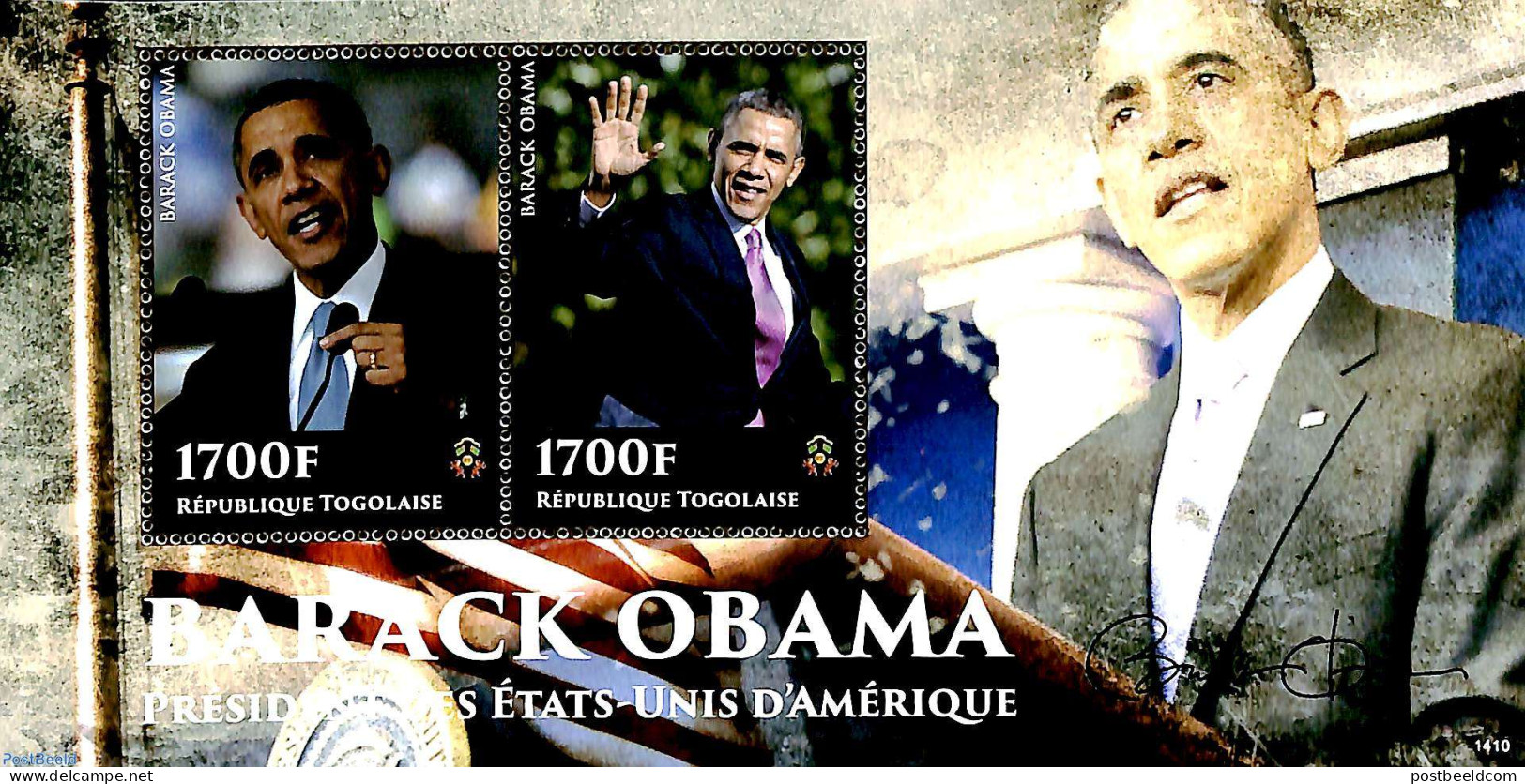 Togo 2014 Barack Obama S/s, Mint NH, History - American Presidents - Politicians - Togo (1960-...)