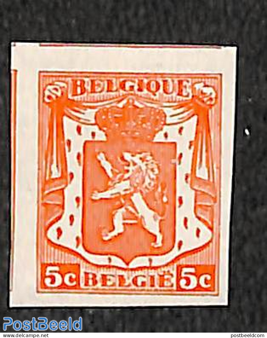 Belgium 1936 5c, Imperforated, Mint NH - Neufs
