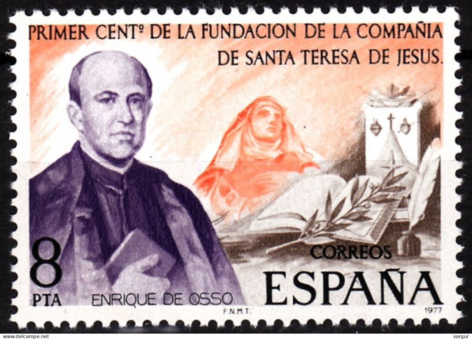 SPAIN 1977 Religion: Society Santa Teresa De Jesus Centenary. Heraldry, MNH - Teologi
