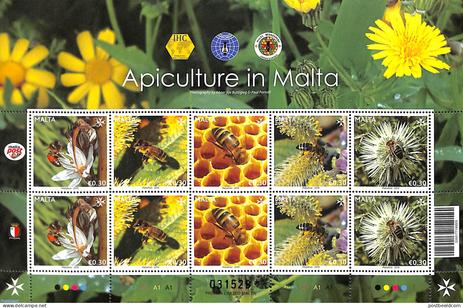 Malta 2019 Bees M/s, Mint NH, Nature - Bees - Insects - Malte