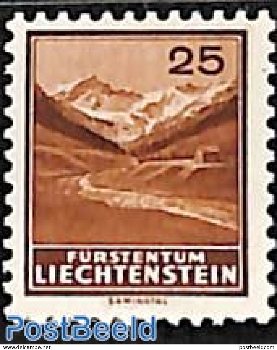 Liechtenstein 1934 25Rp, Stamp Out Of Set, Mint NH - Unused Stamps